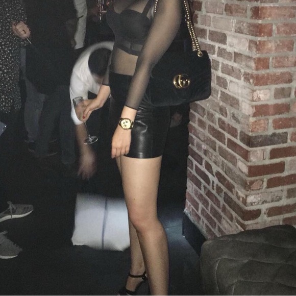 Dennis Basso Black Leather Skirt - Picture 6 of 6